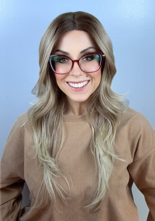 Cecelia Long Wavy Blonde Wig | Lace Part Heat-Friendly Synthetic Wig