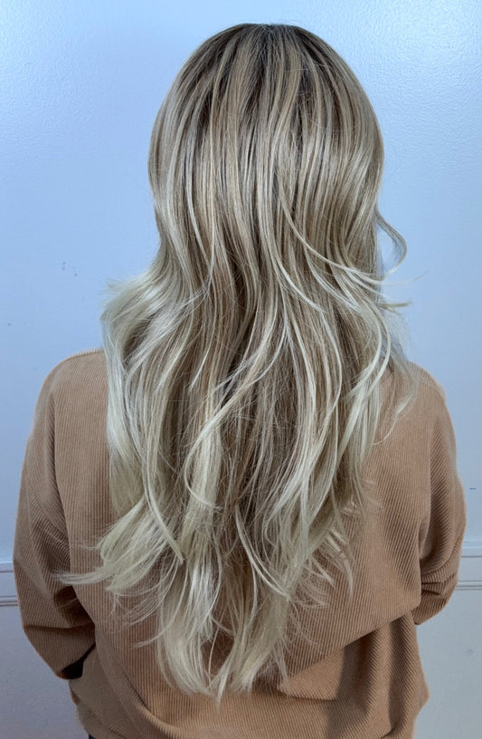 Cecelia Long Wavy Blonde Wig | Lace Part Heat-Friendly Synthetic Wig